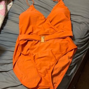 2xl swimsuit orange one piece